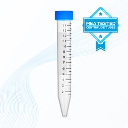 MTC Bio&nbsp;Centrifuge Tube  MEA Tested  15mL  17x121mm  PP  w/ Screw Cap  Graduated  Sterile  20 Bags of 25 Tubes  500/cs